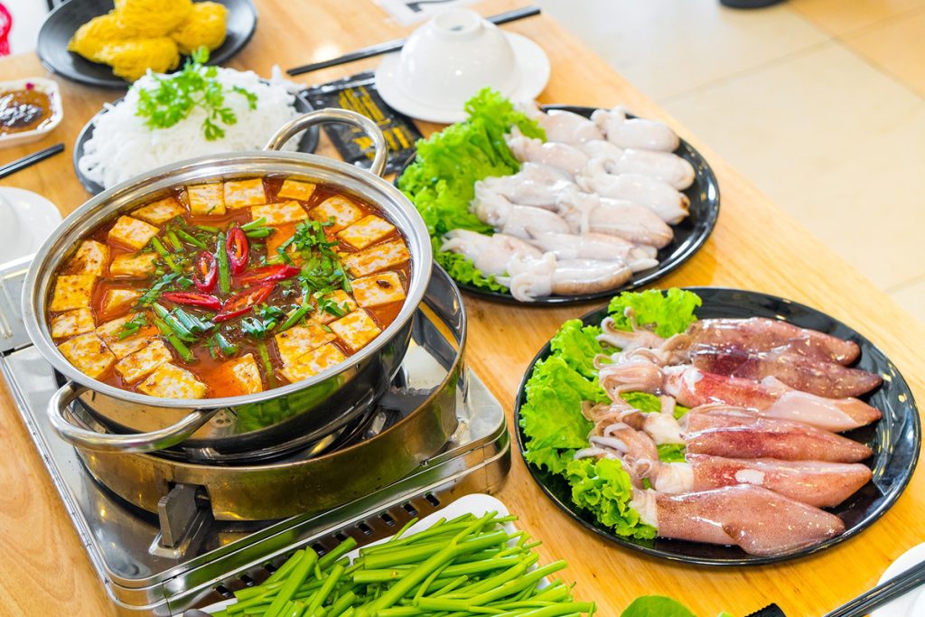Squid Hot Pot – Rich, hot flavor